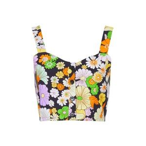 Maje 70s Floral print crop top